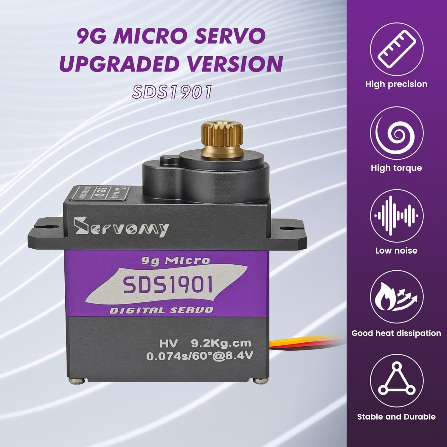 Sg90 Servo - SERVOMY-SDS1901 numérique 9G Micro Coreless Servo