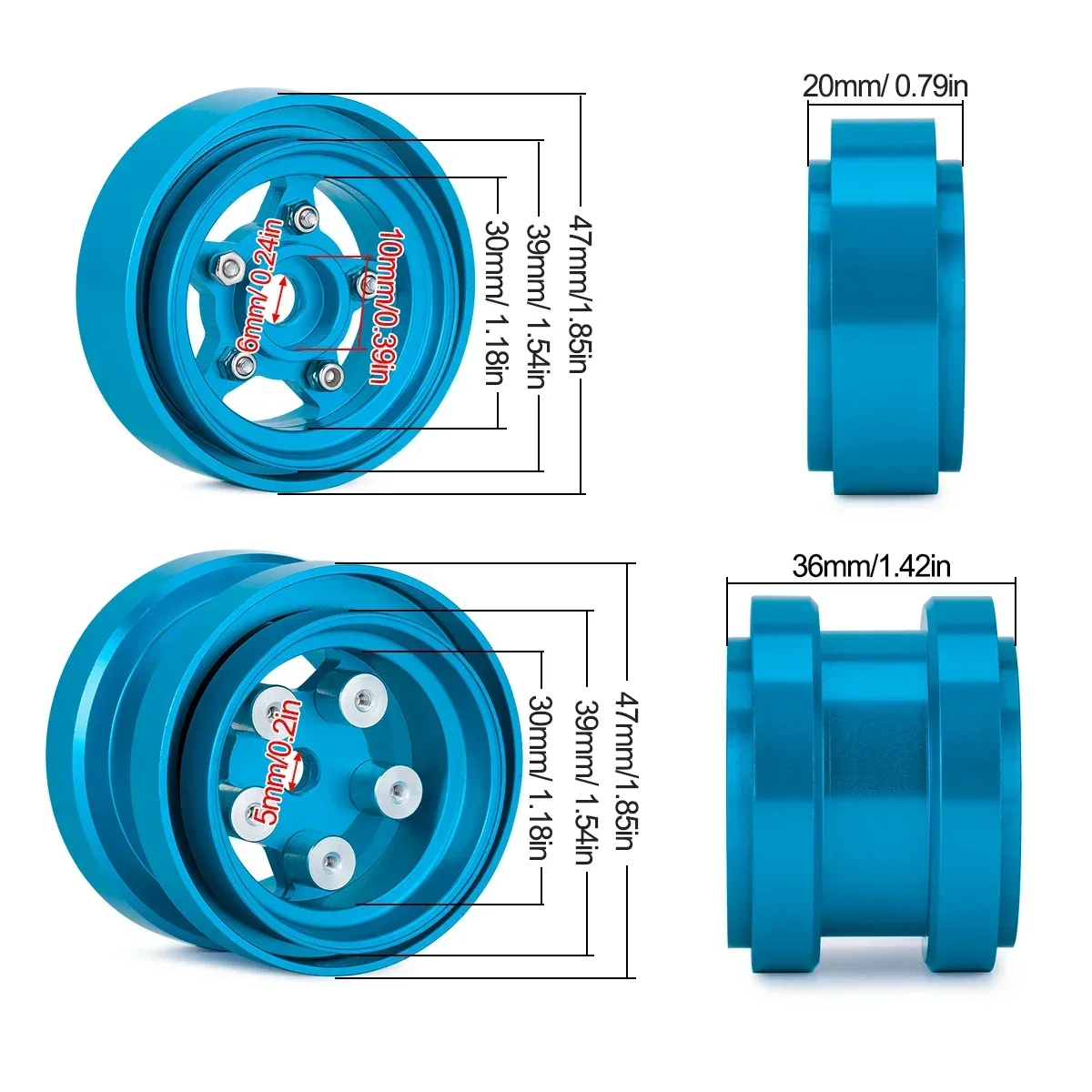 Roues Beadlock en aluminium po - Robot Car Kit avis et prix